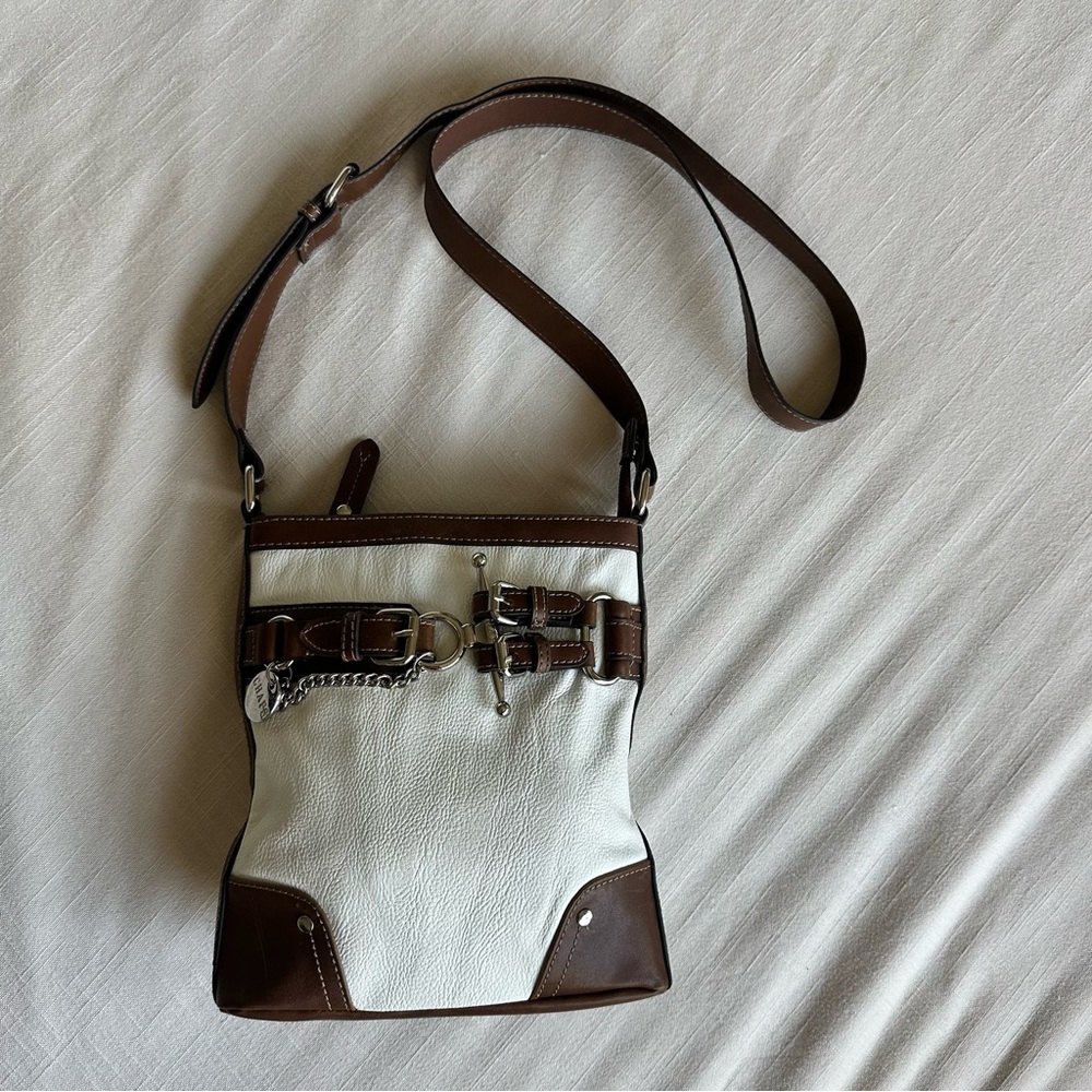 Ralph Lauren White and Brown Crossbody Bag